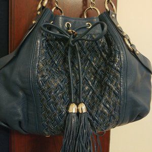 Zac Posen Pumpkin Woven Leather Shoulder Bag